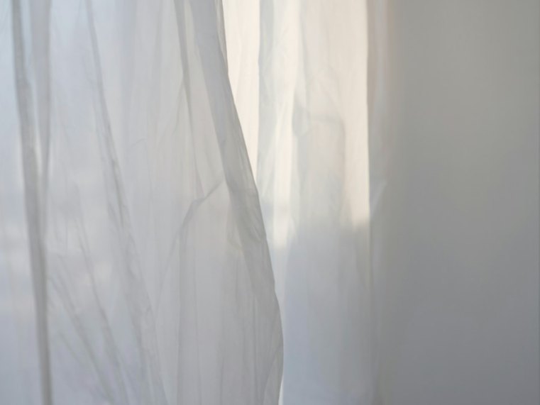 Sheer voile fabric swatch