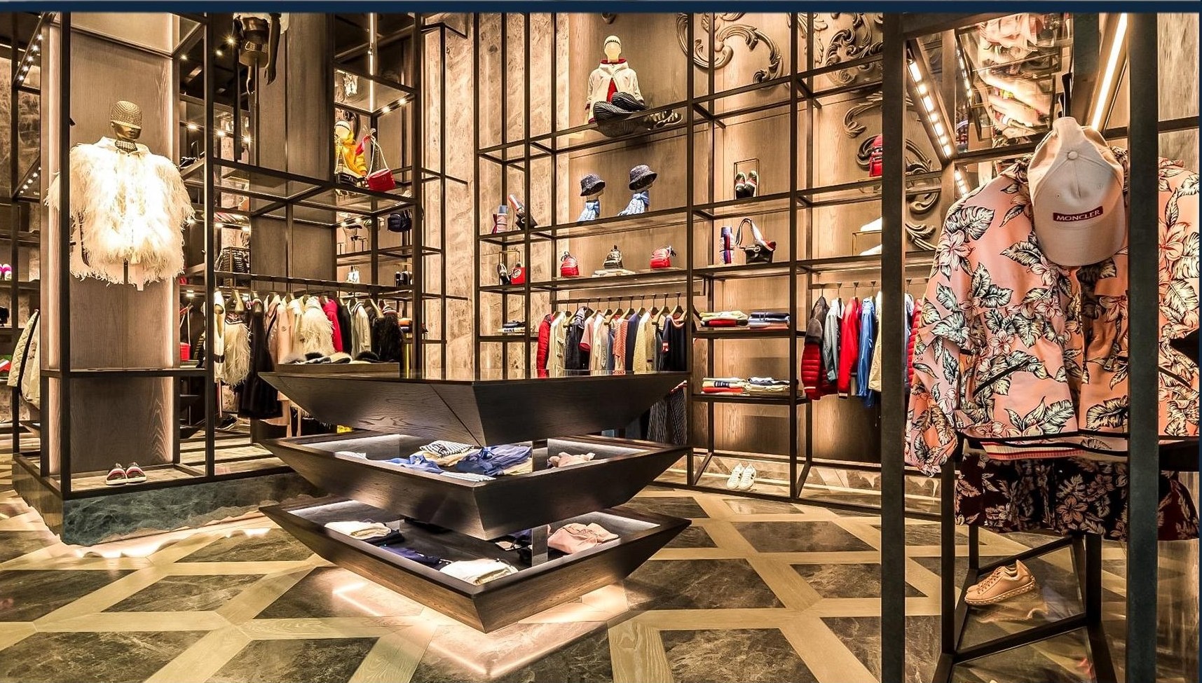 Completed UAE retail store interior with fitted joinery and feature lighting