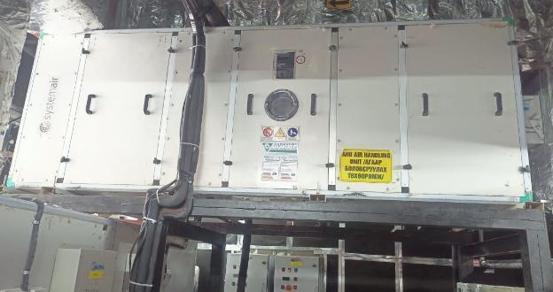Air handling units installed at high level with access panels