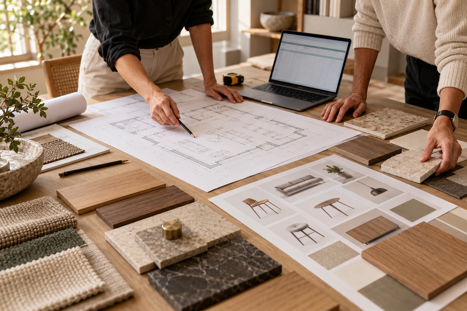 Procurement Plans On A Worktable
