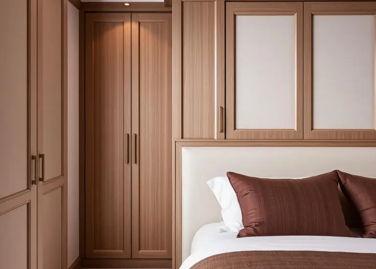 Fitted joinery and upholstery in a hotel suite